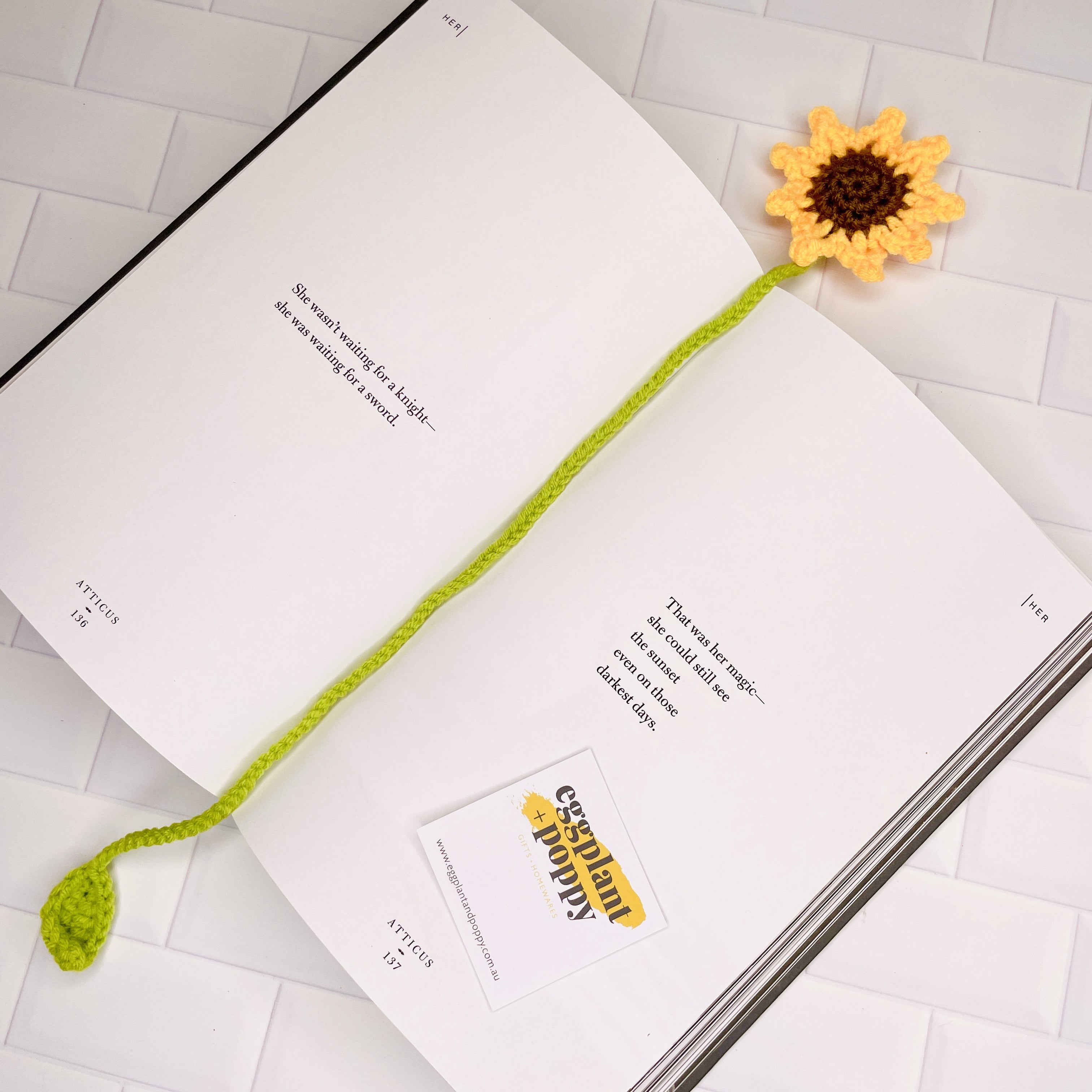 Crochet Bookmark - Sunflower