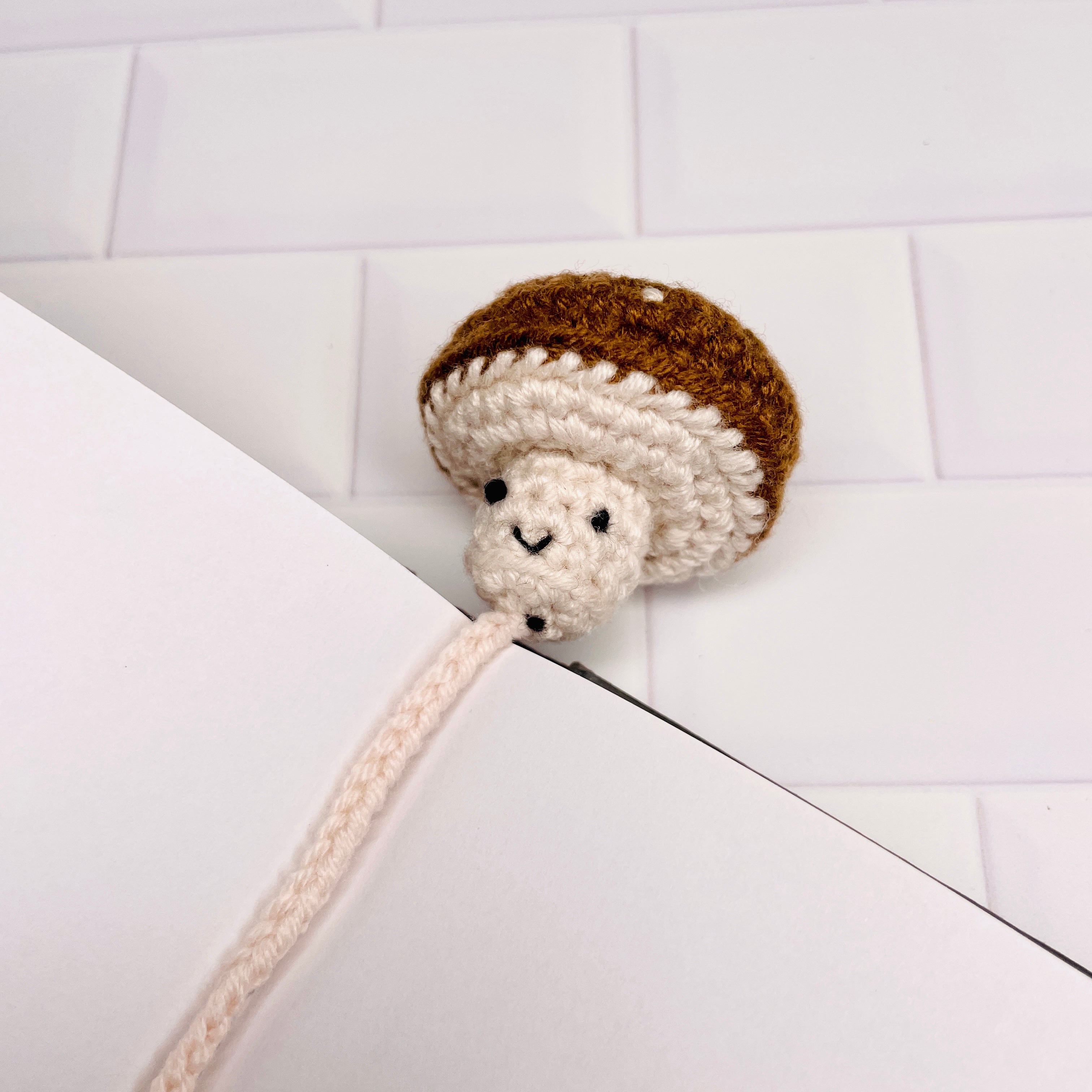 Crochet Bookmark - Brown Toadstool