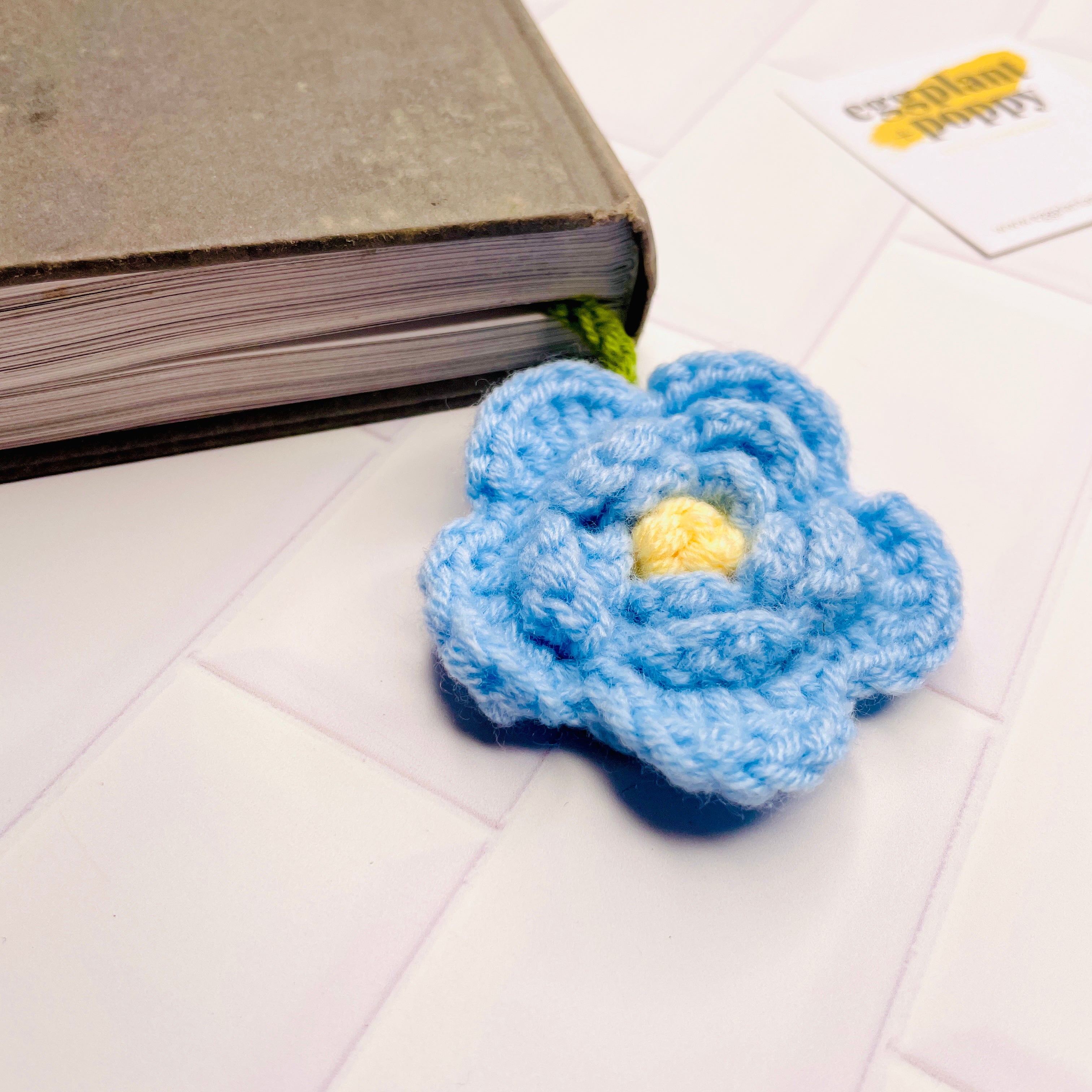 Crochet Bookmark - Forget Me Not