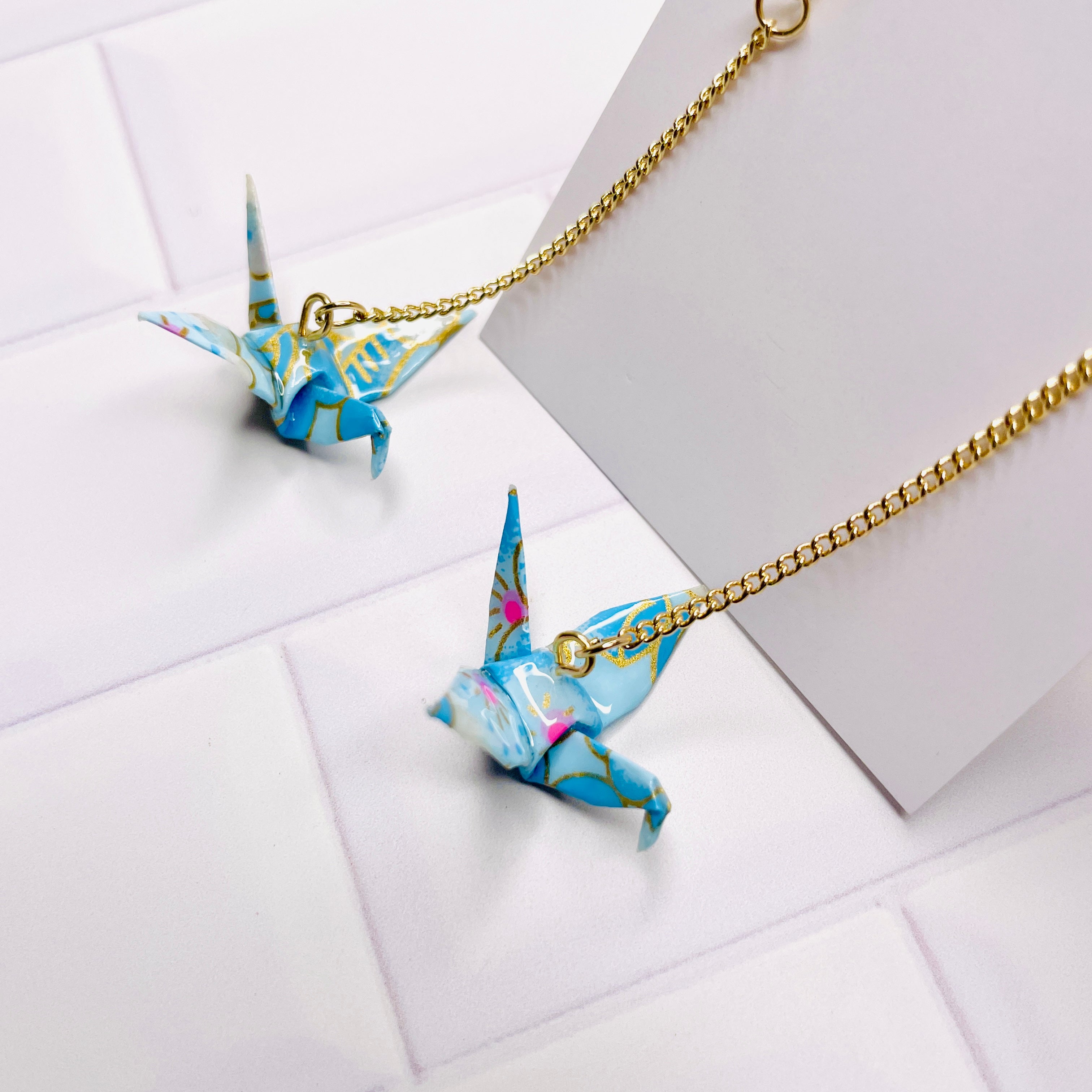 Paper Crane Drop Earrings