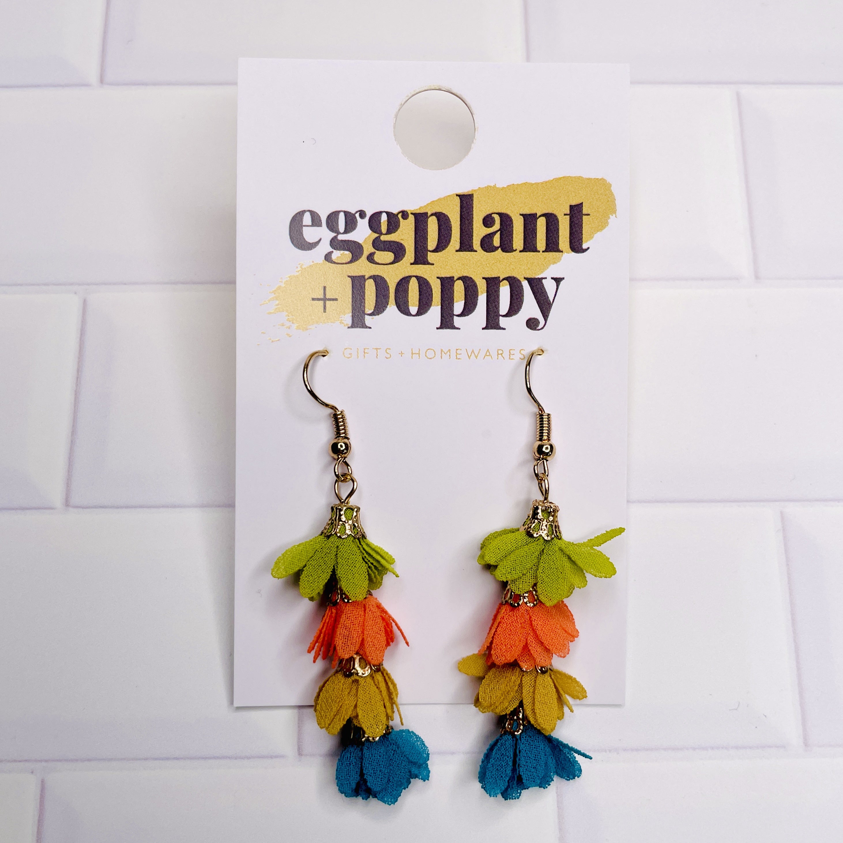 Fabric Flower Earrings