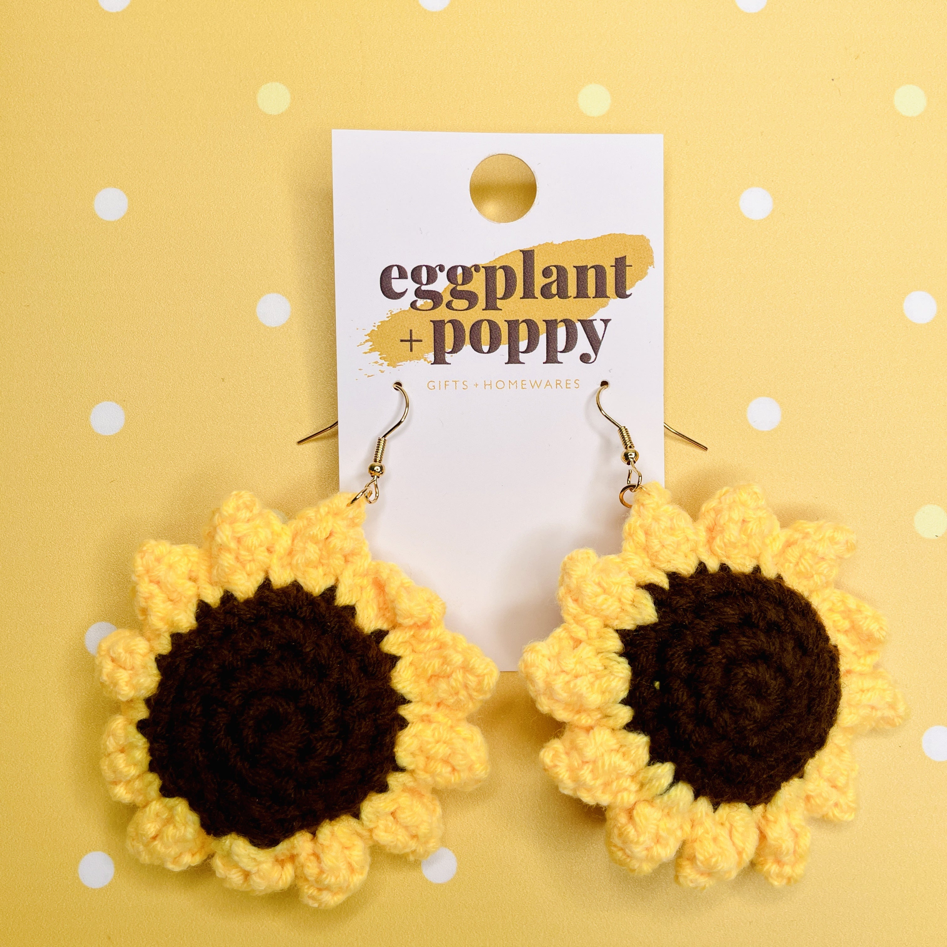 Crochet Sunflower Earrings