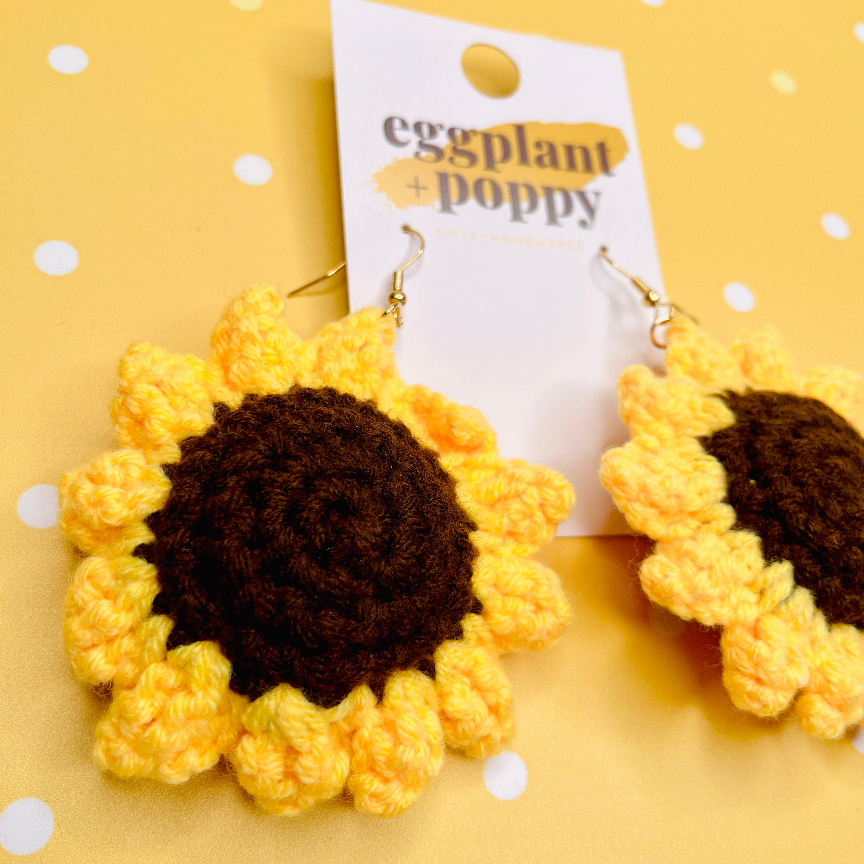 Crochet Sunflower Earrings