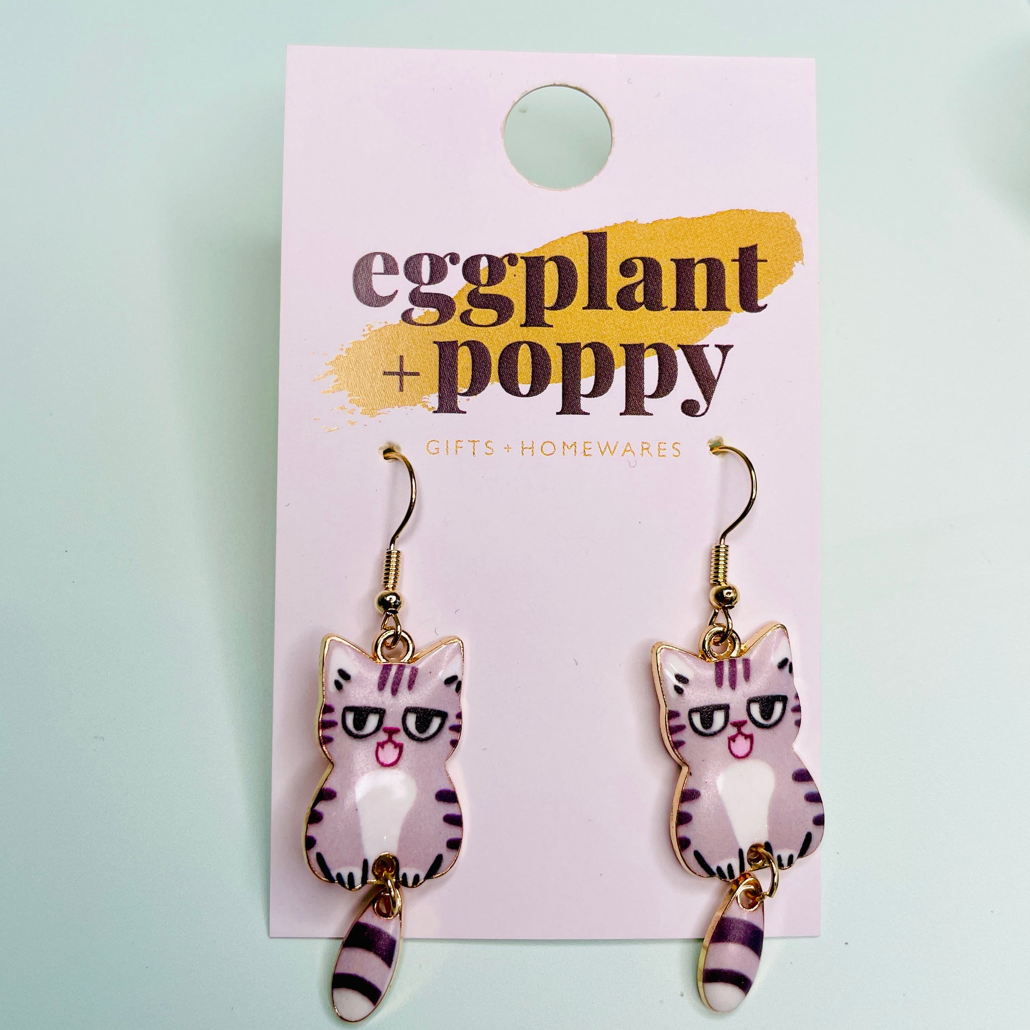Dangle Tail Cat Earrings