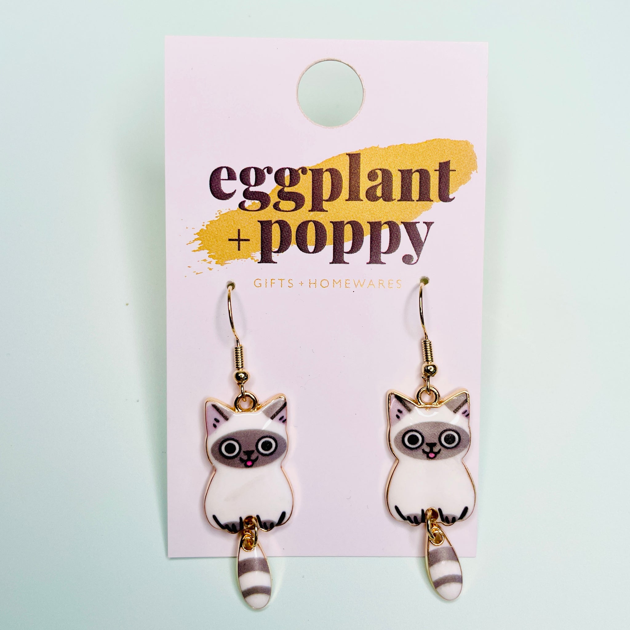 Dangle Tail Cat Earrings