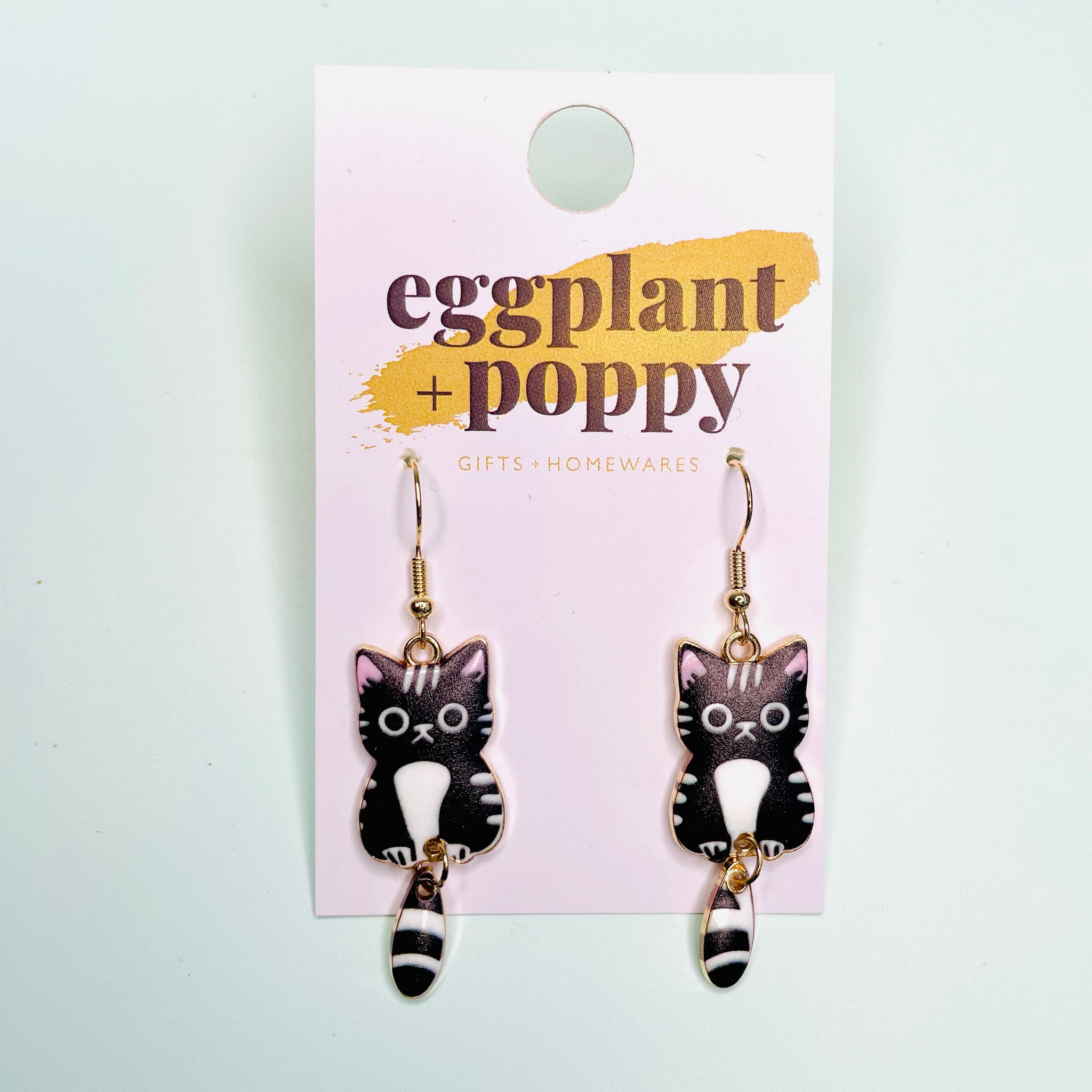 Dangle Tail Cat Earrings