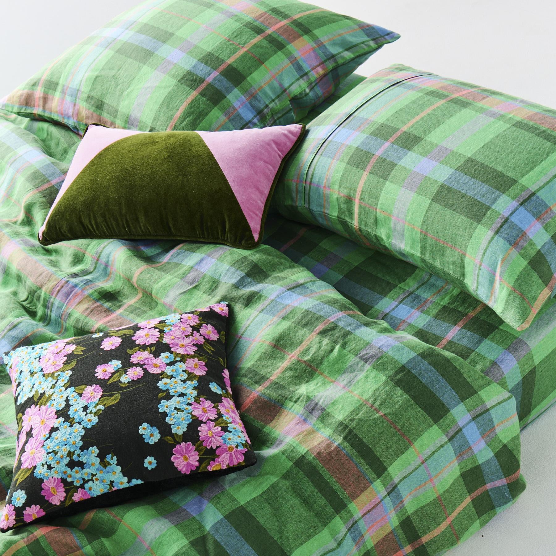 Linen Pillowcase -  Jewel Of The Nile Tartan 2P