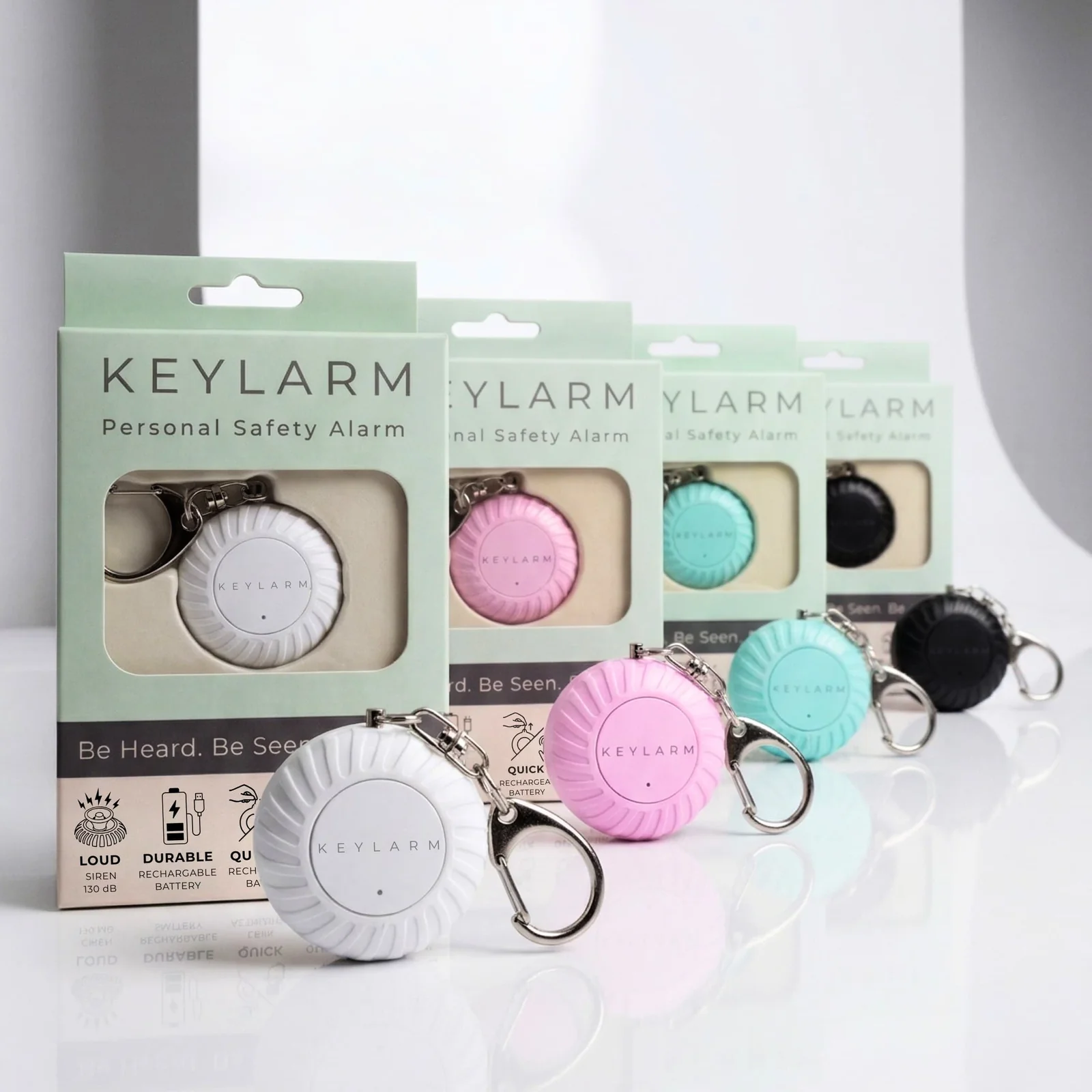 Keylarm Personal Safety Alarm and Light - Teal