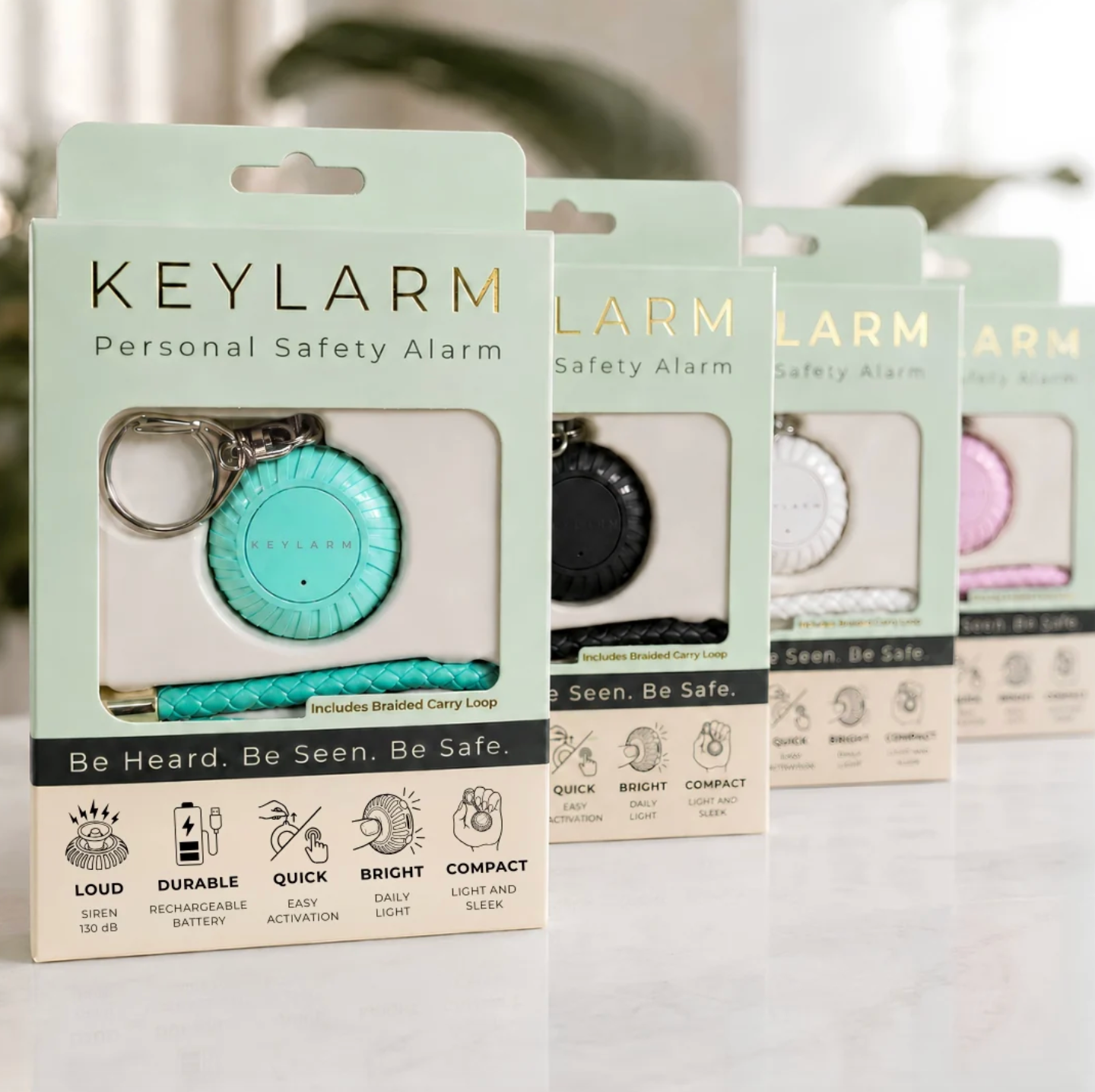 Keylarm Personal Safety Alarm and Light - Teal