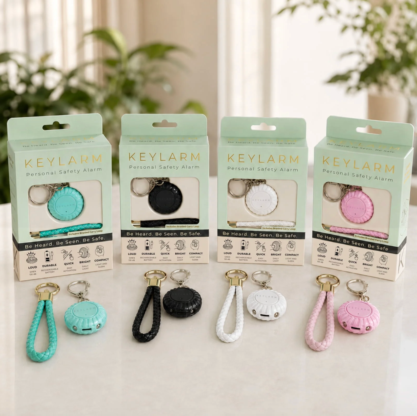 Keylarm Personal Safety Alarm and Light - Teal