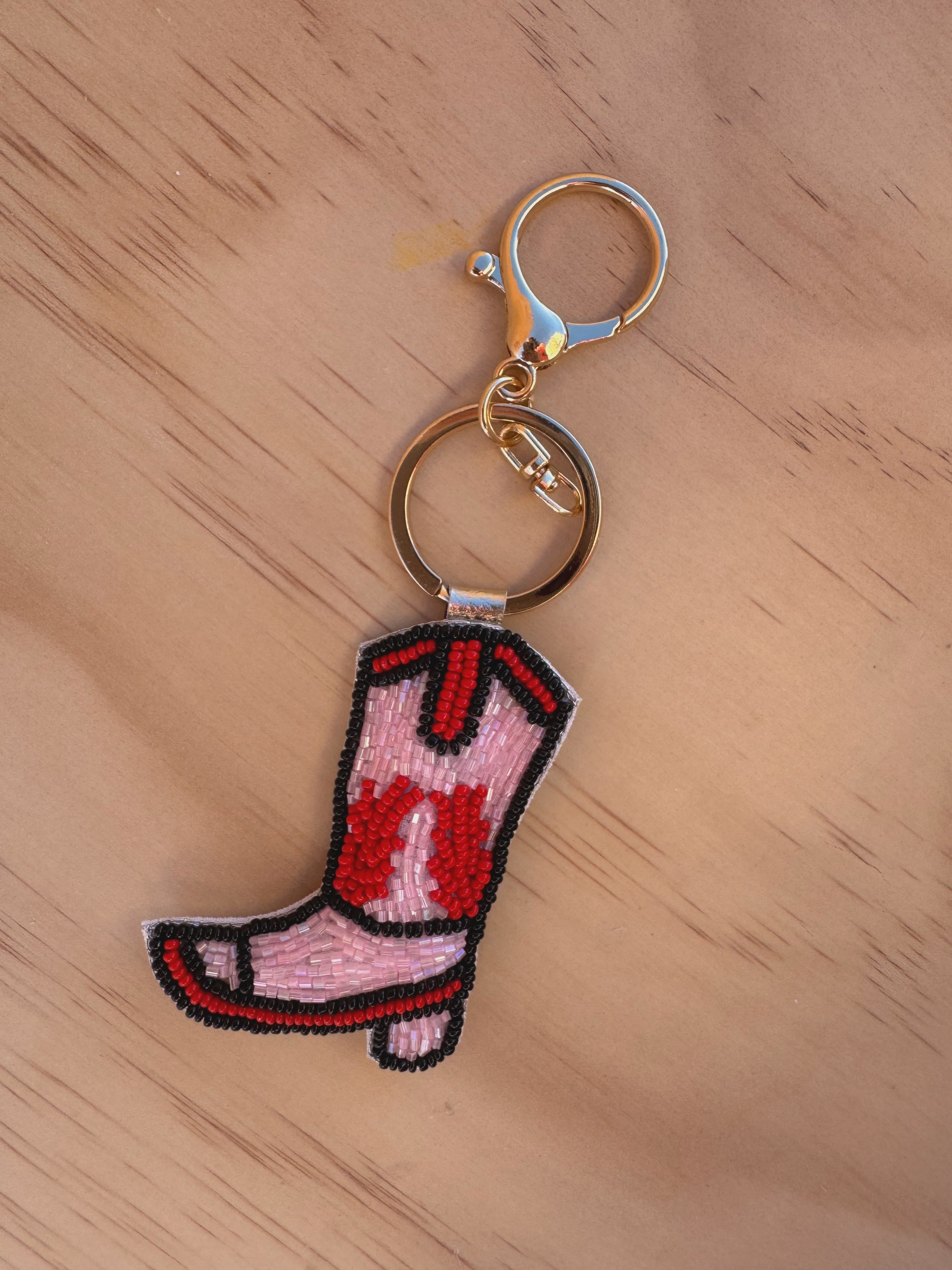 Keyring - Cowboy Boot Pink