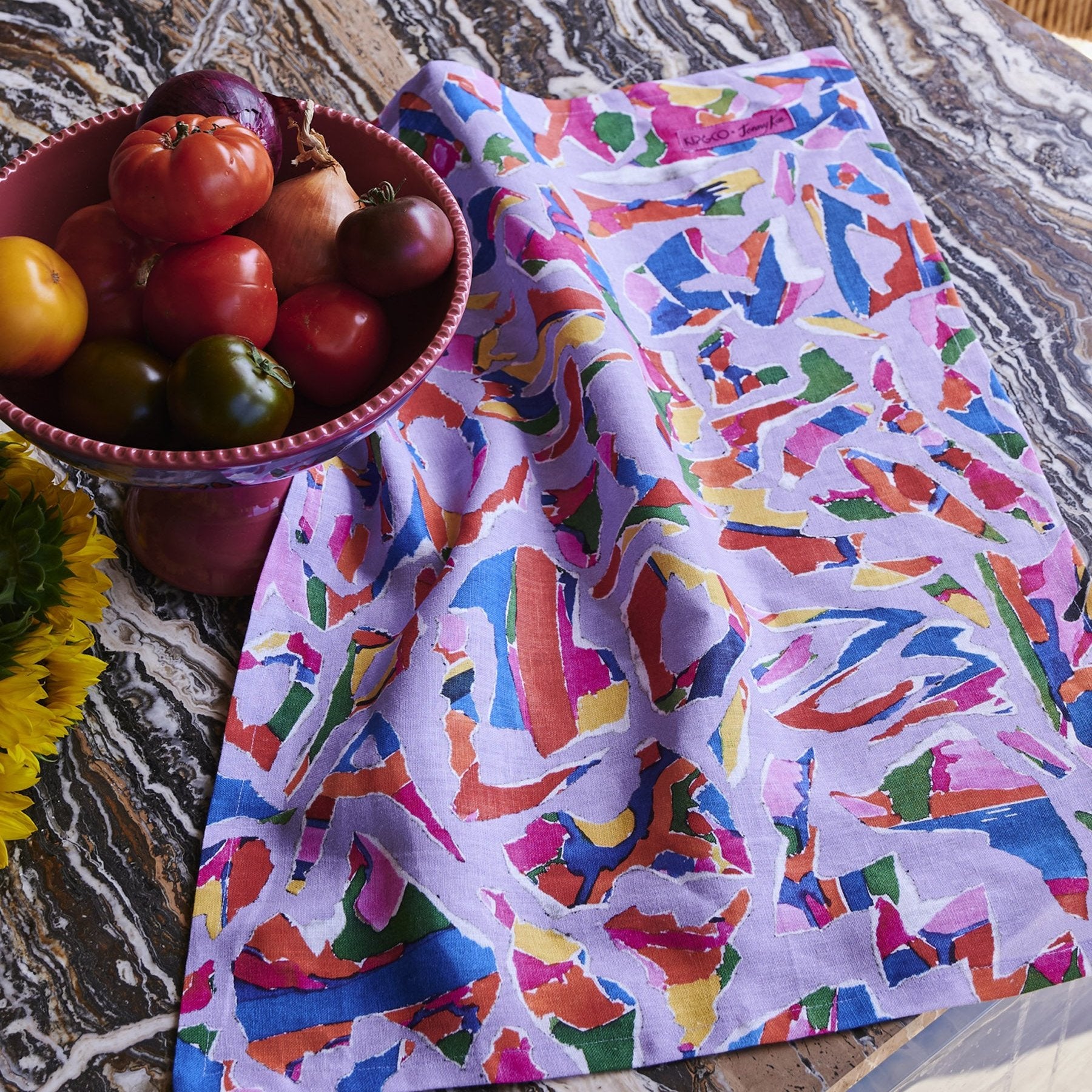 Jenny Kee Tea Towel - Opal Oz Pax Lilac