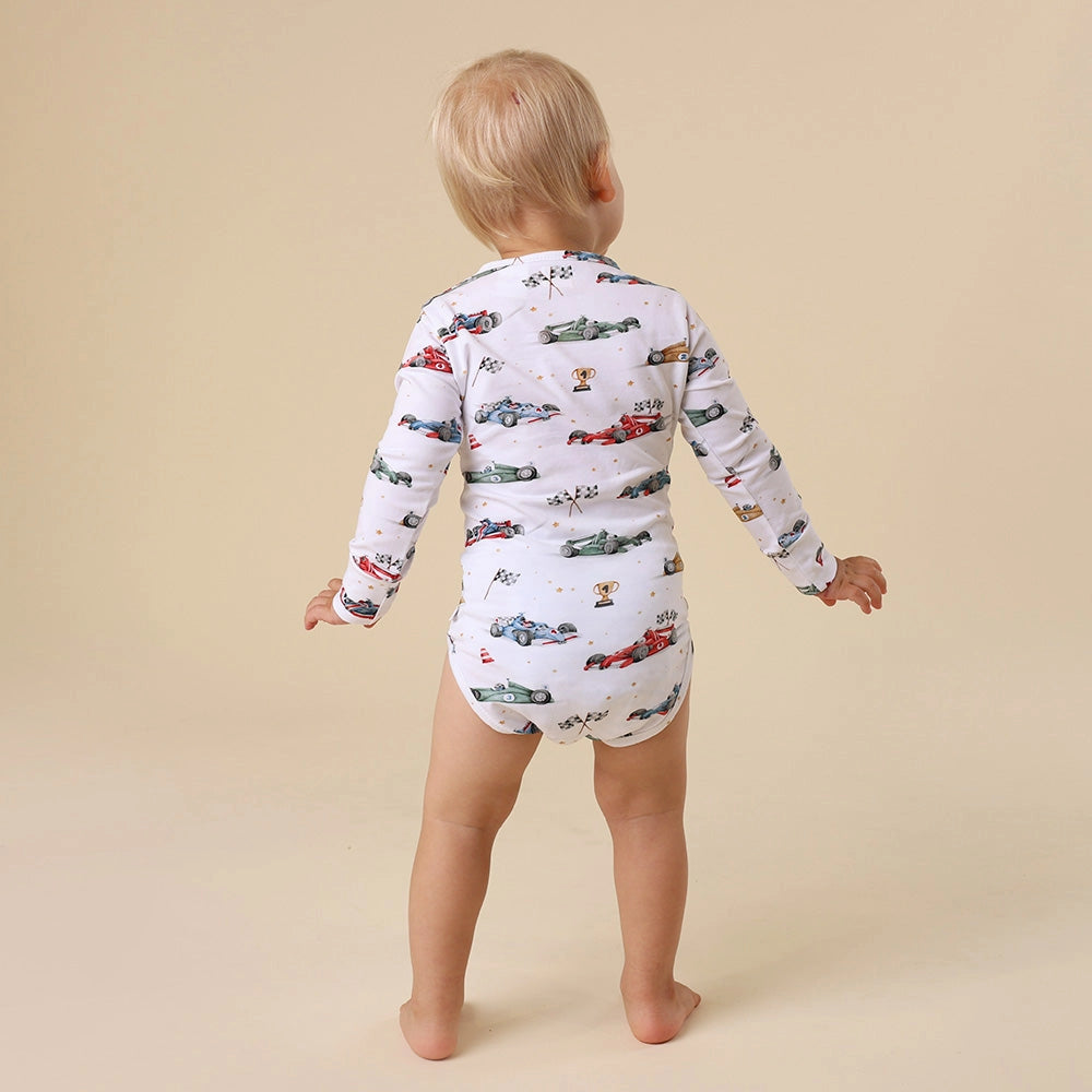 Long Sleeve Bodysuit - Little Racers