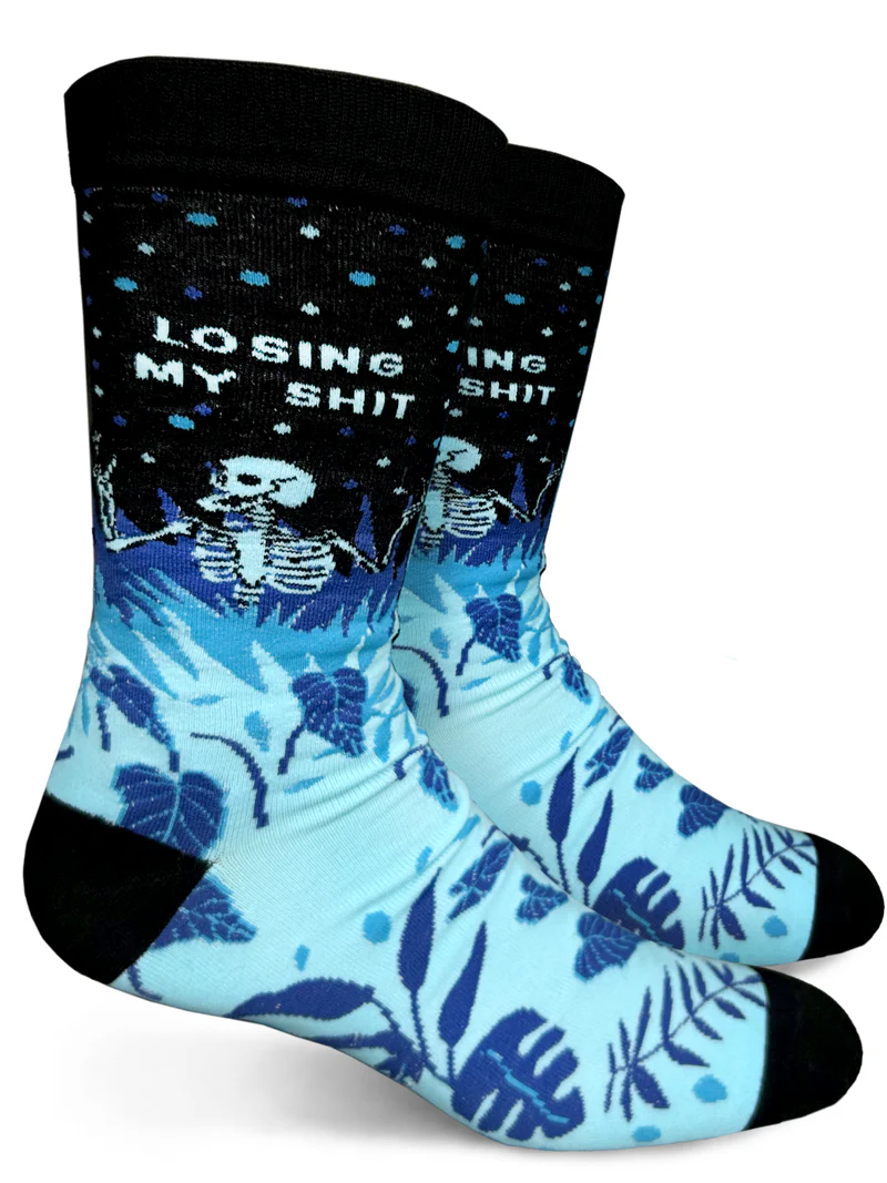 Poppy Shit Men's Socks - Losing My Shit – Eggplant & Poppy ~ Unique + Quirky Gifts