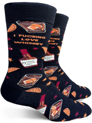Men's Socks - I Fucking Love Whiskey