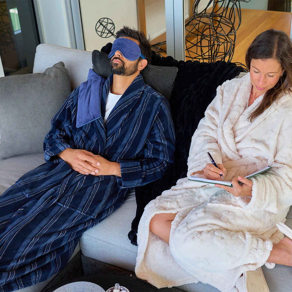 Men's Bath Robe - Blue Stripe