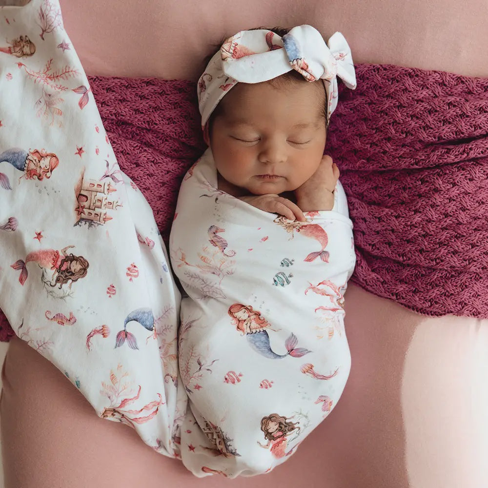 Mermaid Jersey Wrap & Topknot Set