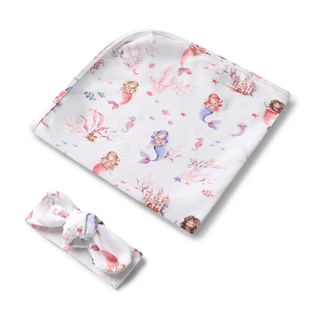 Mermaid Jersey Wrap & Topknot Set