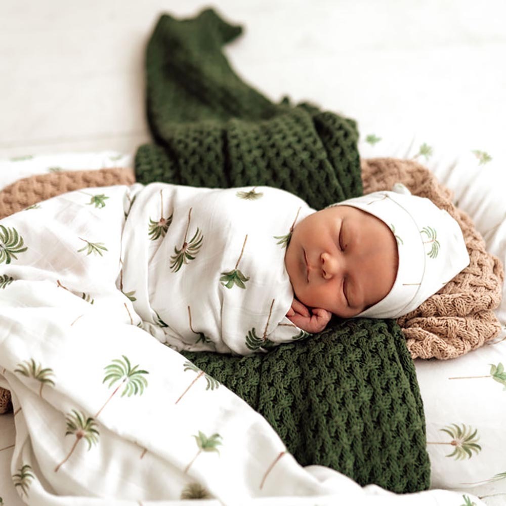 Muslin Wrap - Green Palm