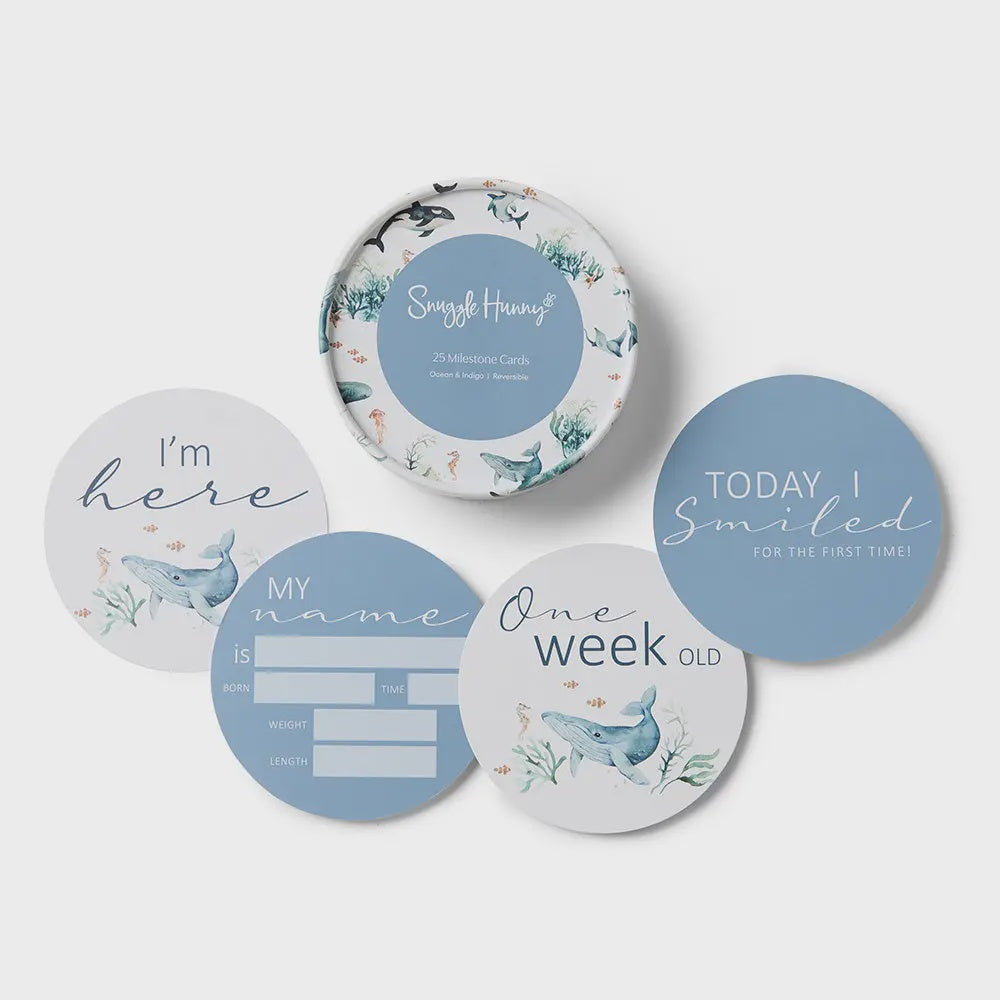 Milestone Cards - Ocean & Indigo