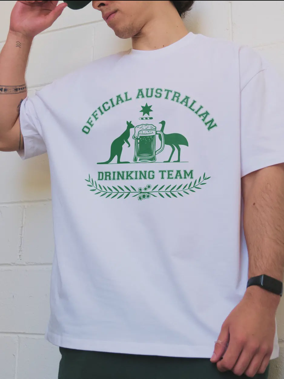 Official Australian Drinking Team T-Shirt - White