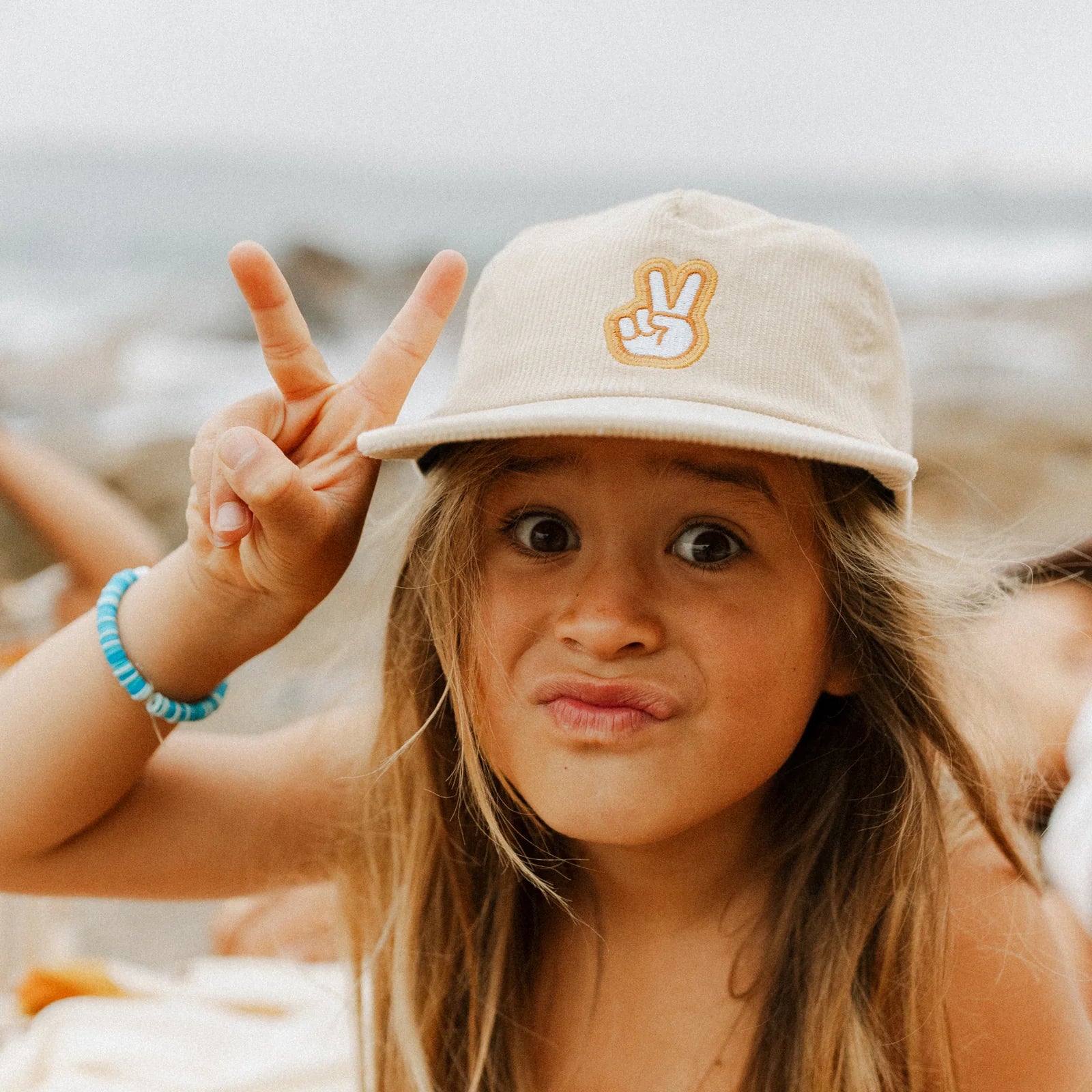Peace Cord Kids Cap - Ecru