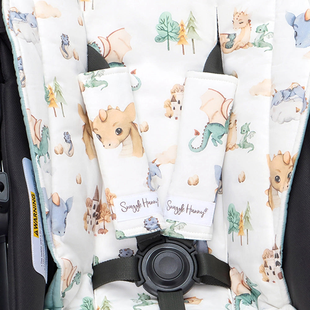 Pram Strap Covers - Dragon/Sage