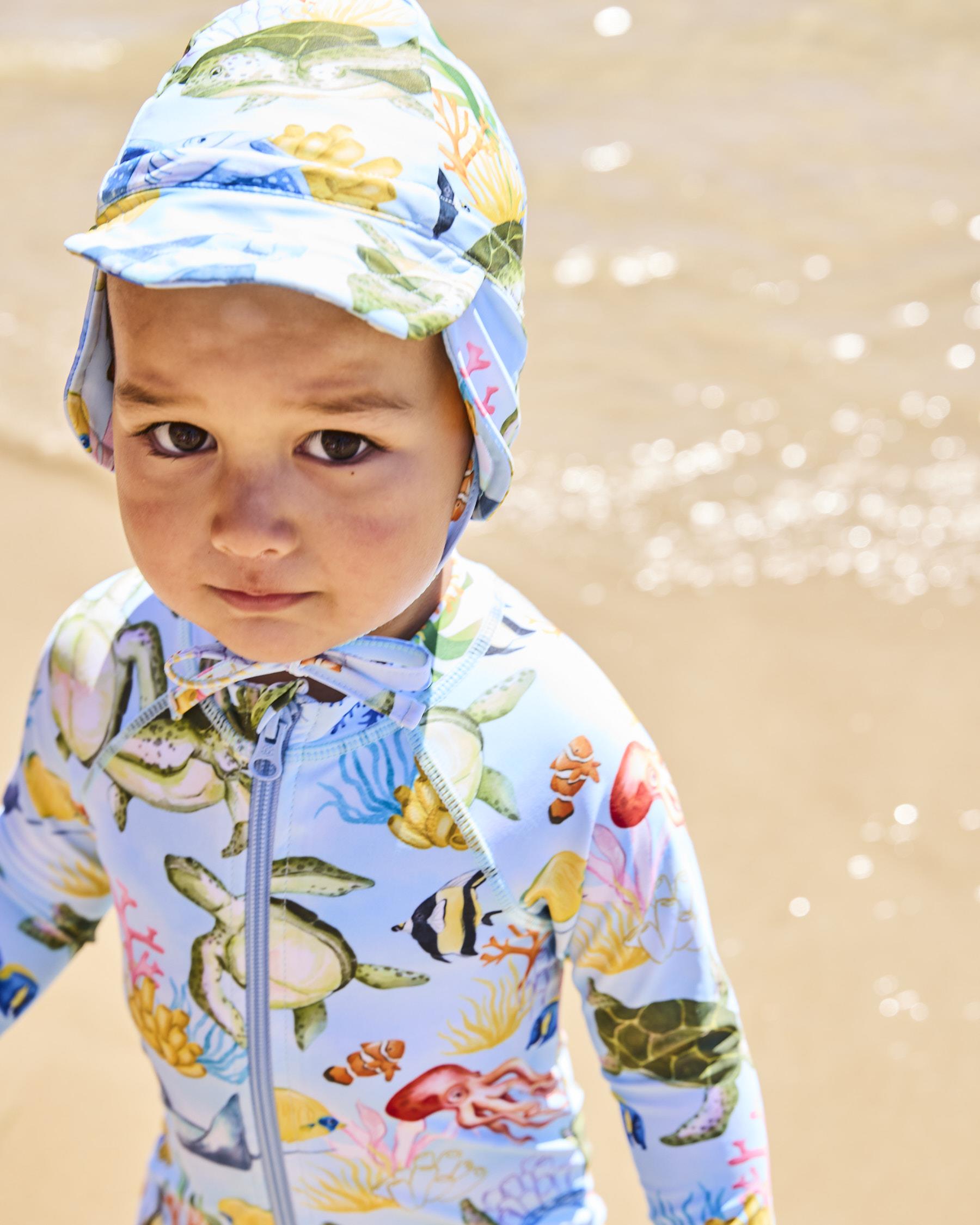Baby Long Sleeve Zip Bathers - Reef Life