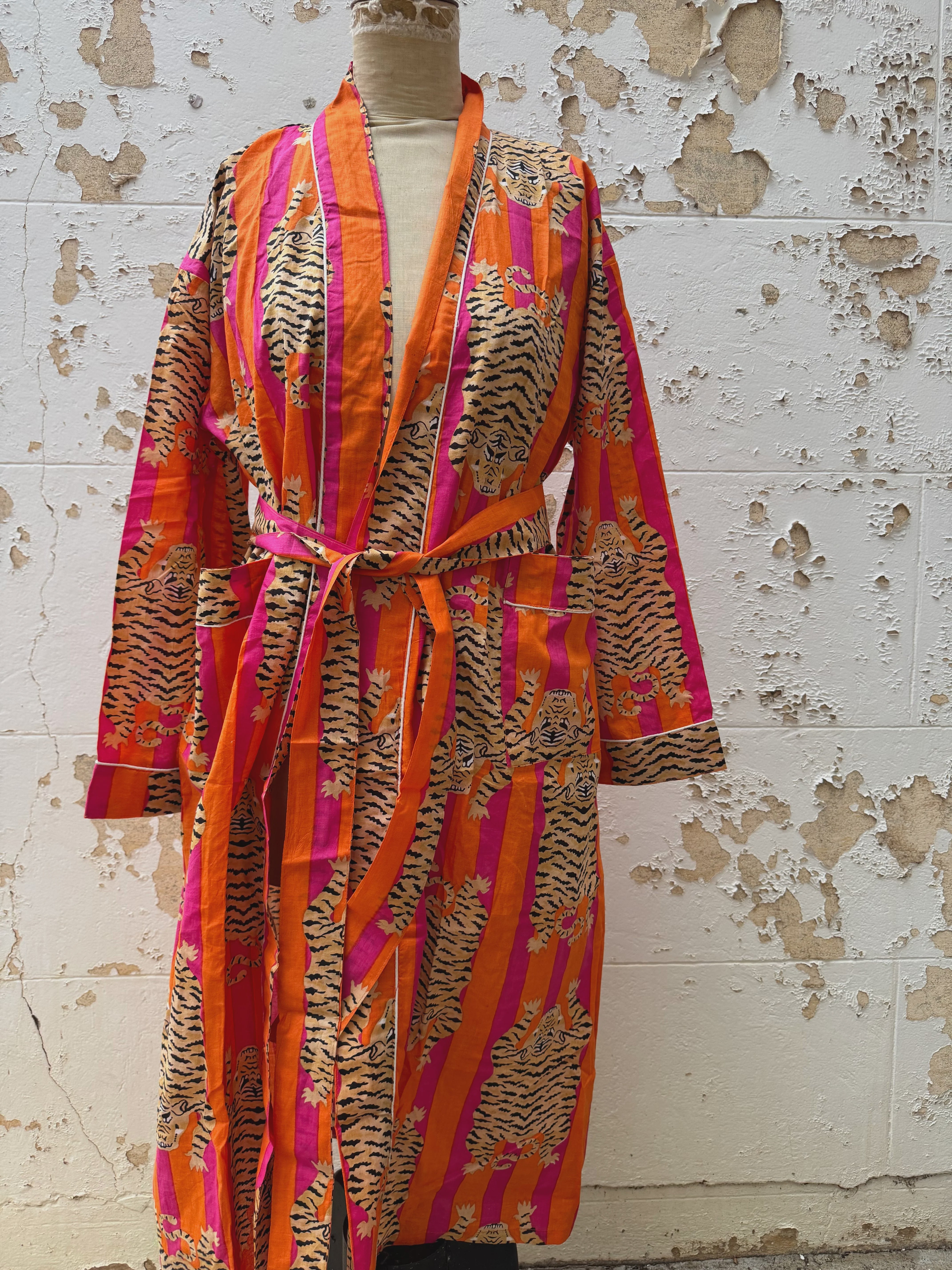 Robe - Orange & Pink Stripe Tiger