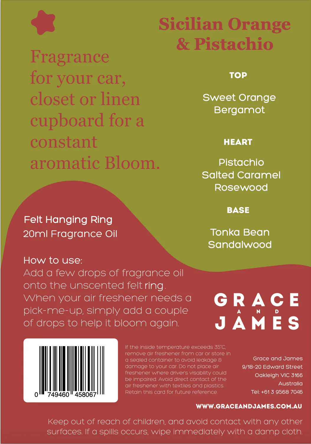 Bloom - Sicilian Orange & Pistachio Air Freshener