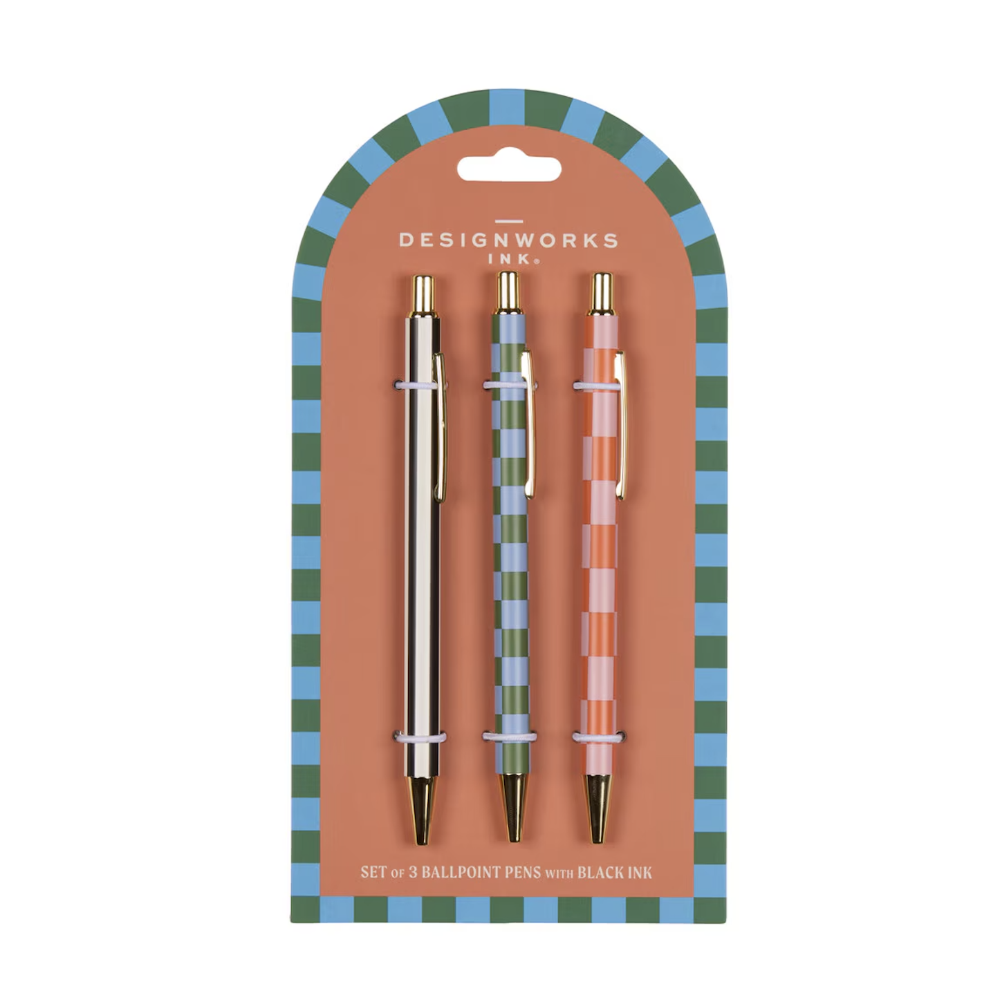 A Dopo Set of 3 Pens - Stripes & Checks