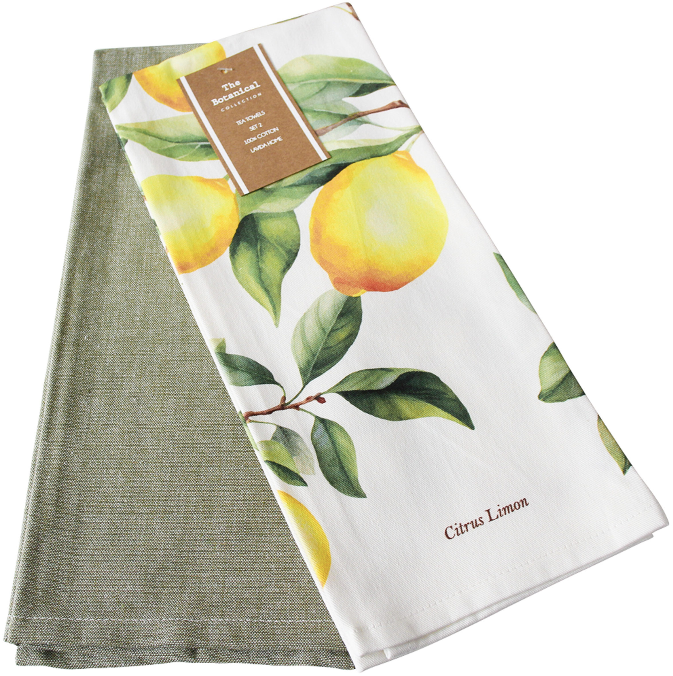 Set of 2 Tea Towels - Lemon