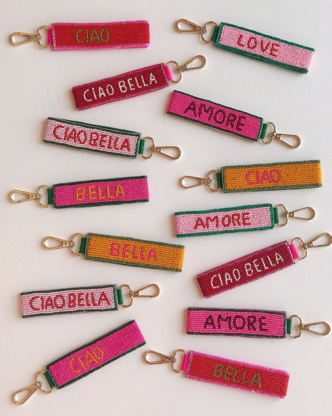 Beaded Key Chain - Ciao Bella Red