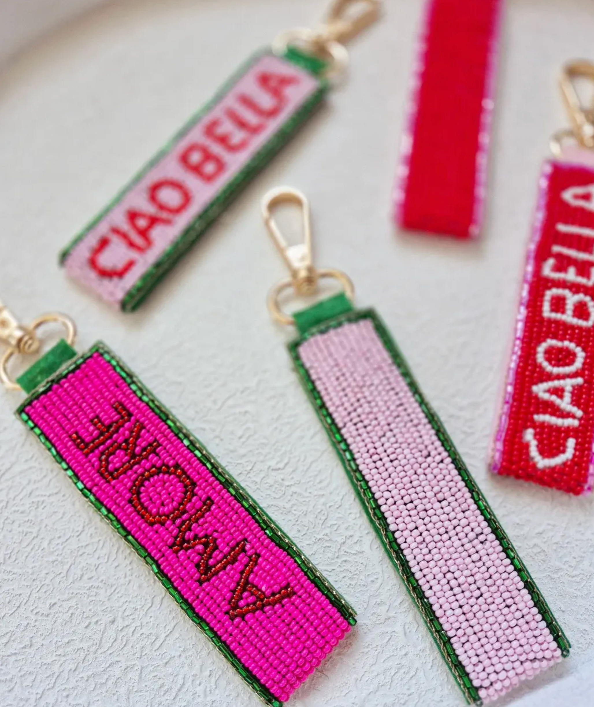 Beaded Key Chain - Ciao Bella Pink