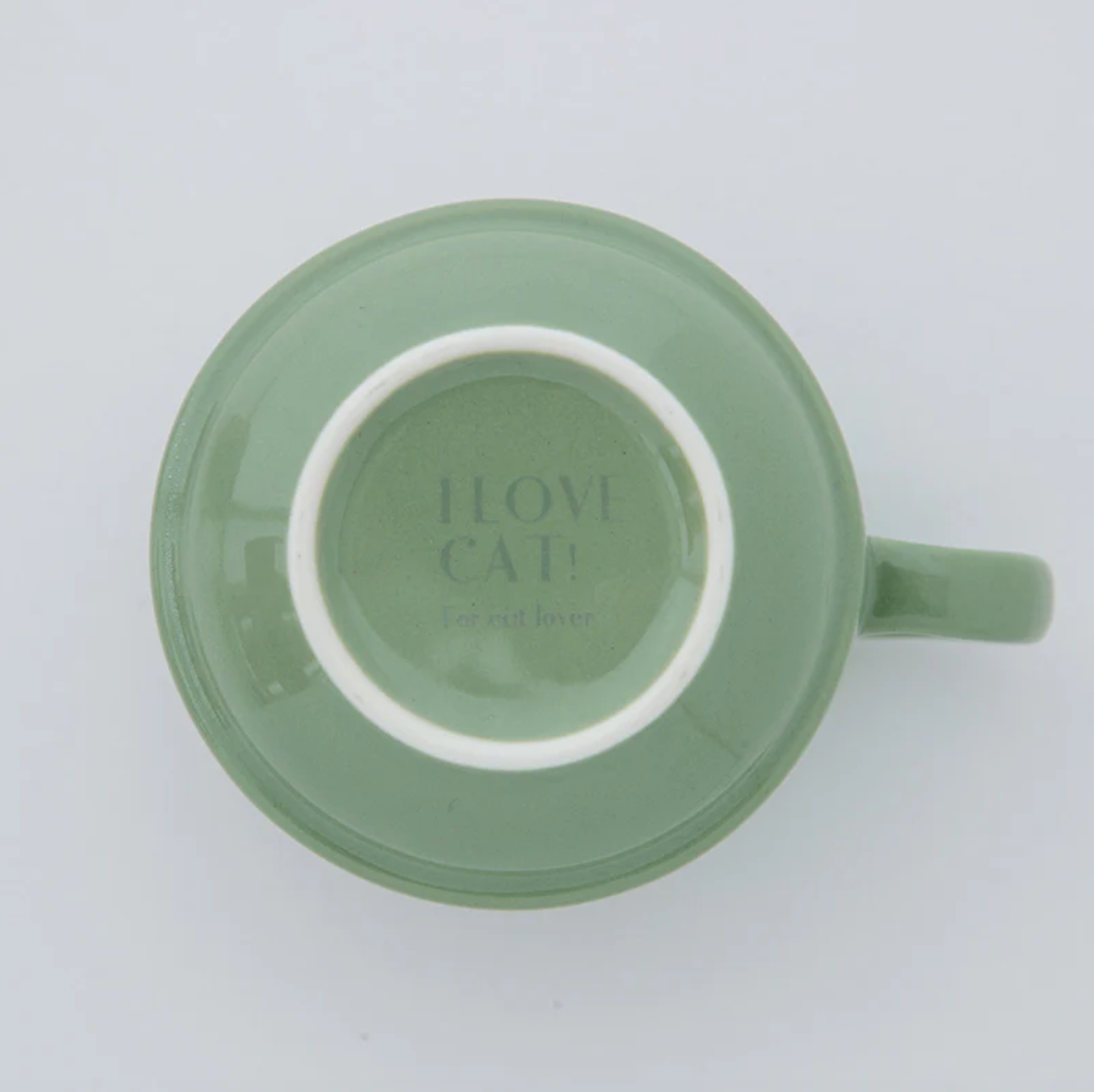 I Love Cat Mug - Sage