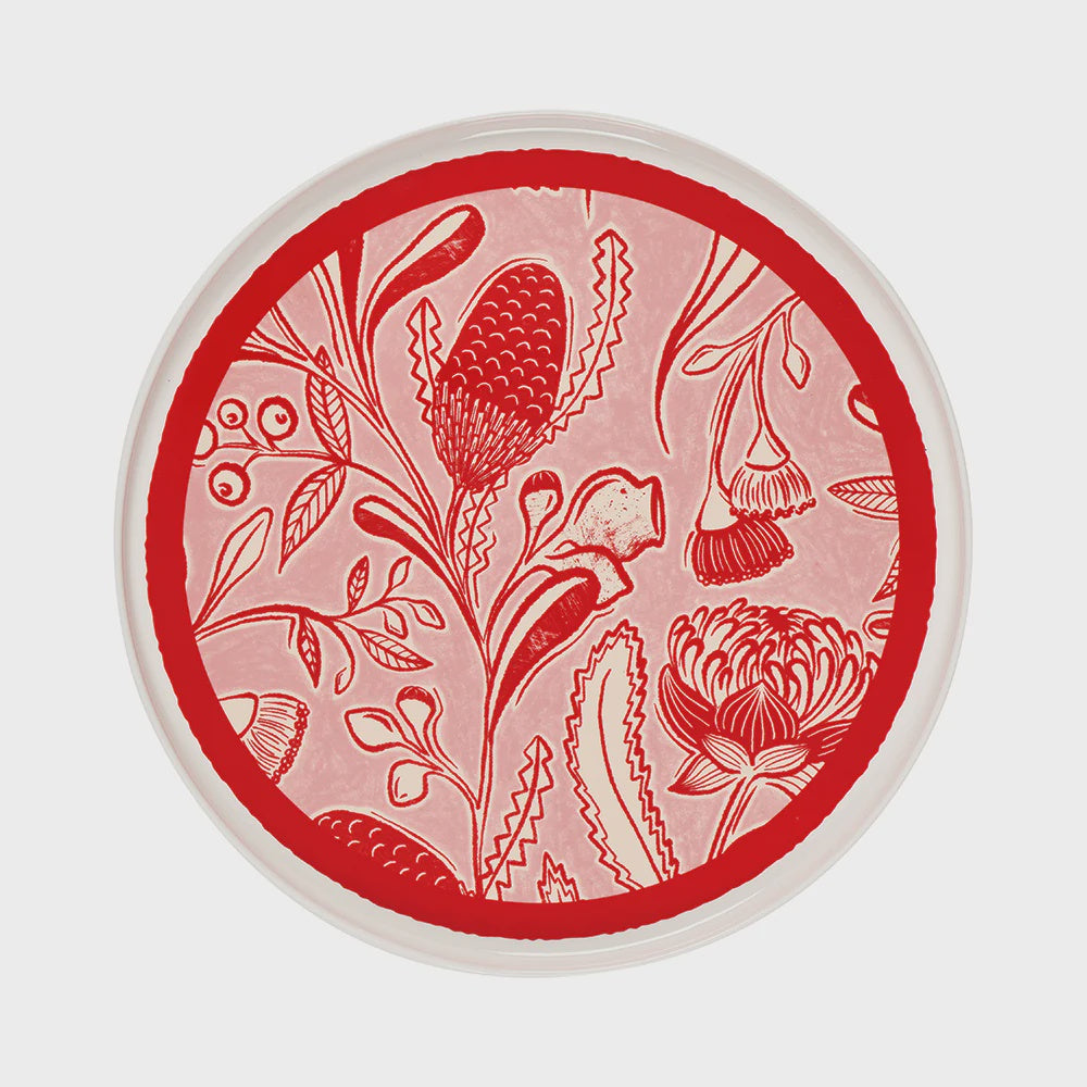 Serving Plate - Trailing Natives – Eggplant & Poppy ~ Unique + Quirky Gifts