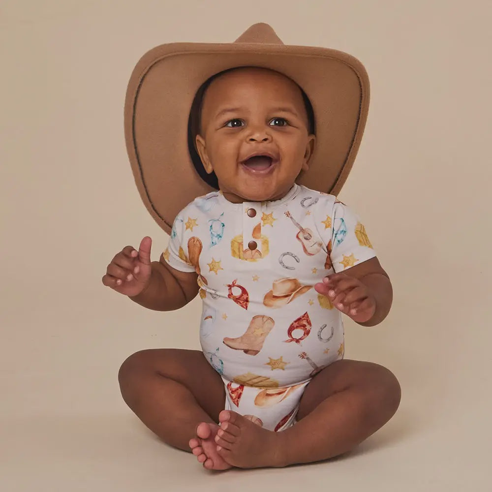 Short Sleeve Bodysuit - Cowboys
