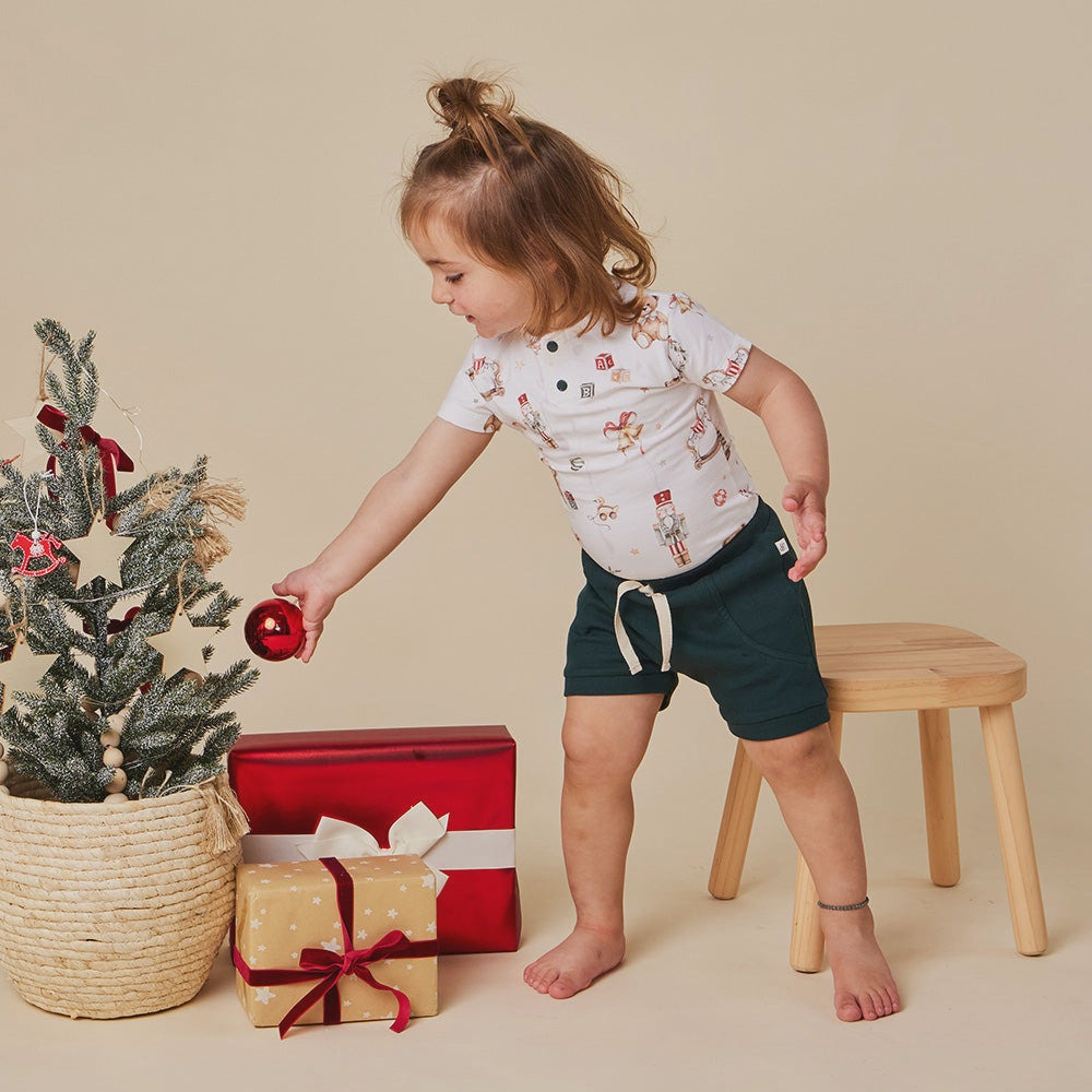 Short Sleeve Bodysuit - Santa's Toy Shop
