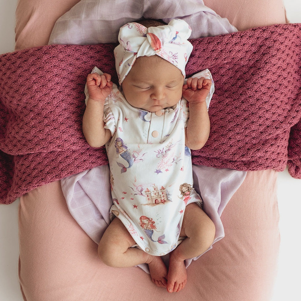 Short Sleeve Frill Bodysuit - Mermaid