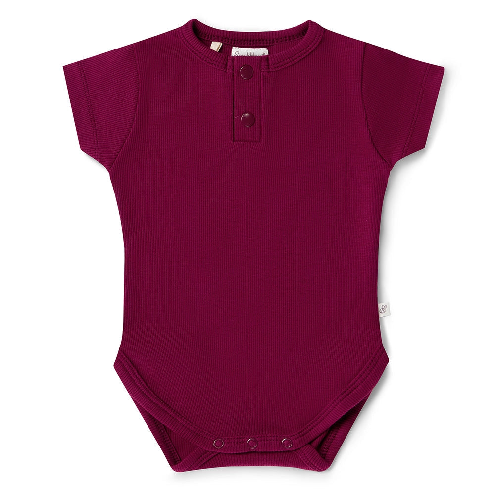 Short Sleeve Bodysuit - Raspberry