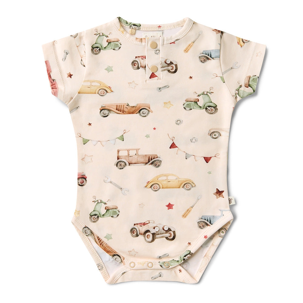 Short Sleeve Bodysuit - Vintage Cars