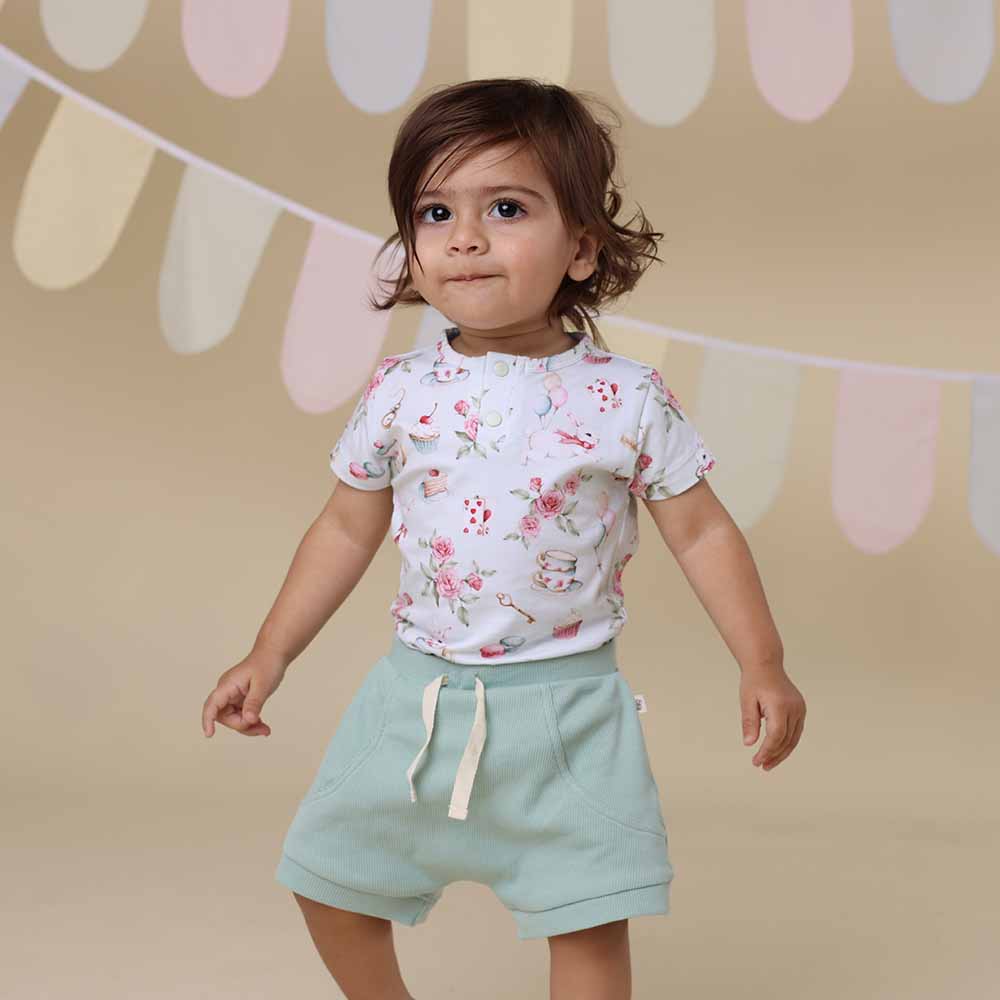 Short Sleeve Bodysuit  - White Rabbit