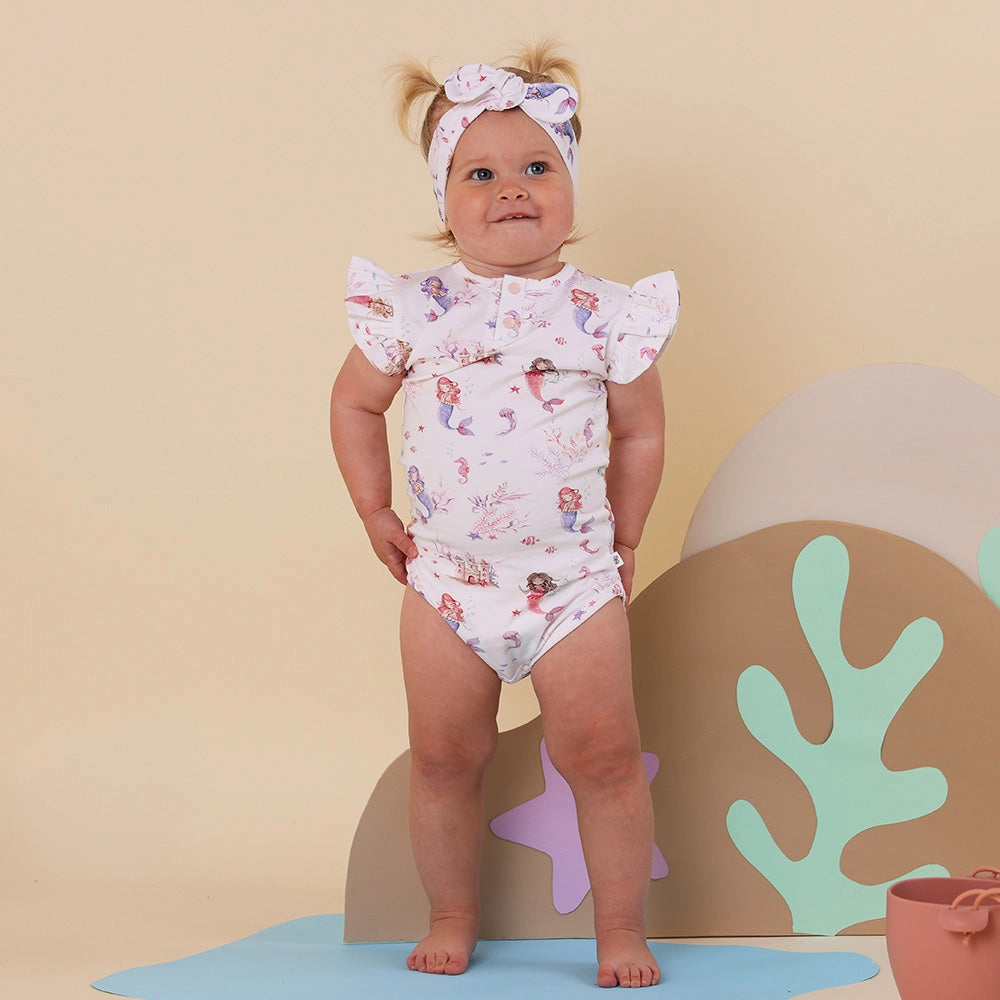 Short Sleeve Frill Bodysuit - Mermaid