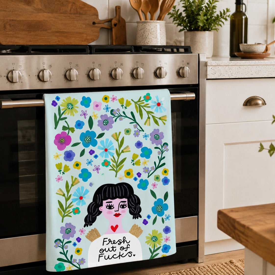 Tea Towel - Fresh Out of Fucks