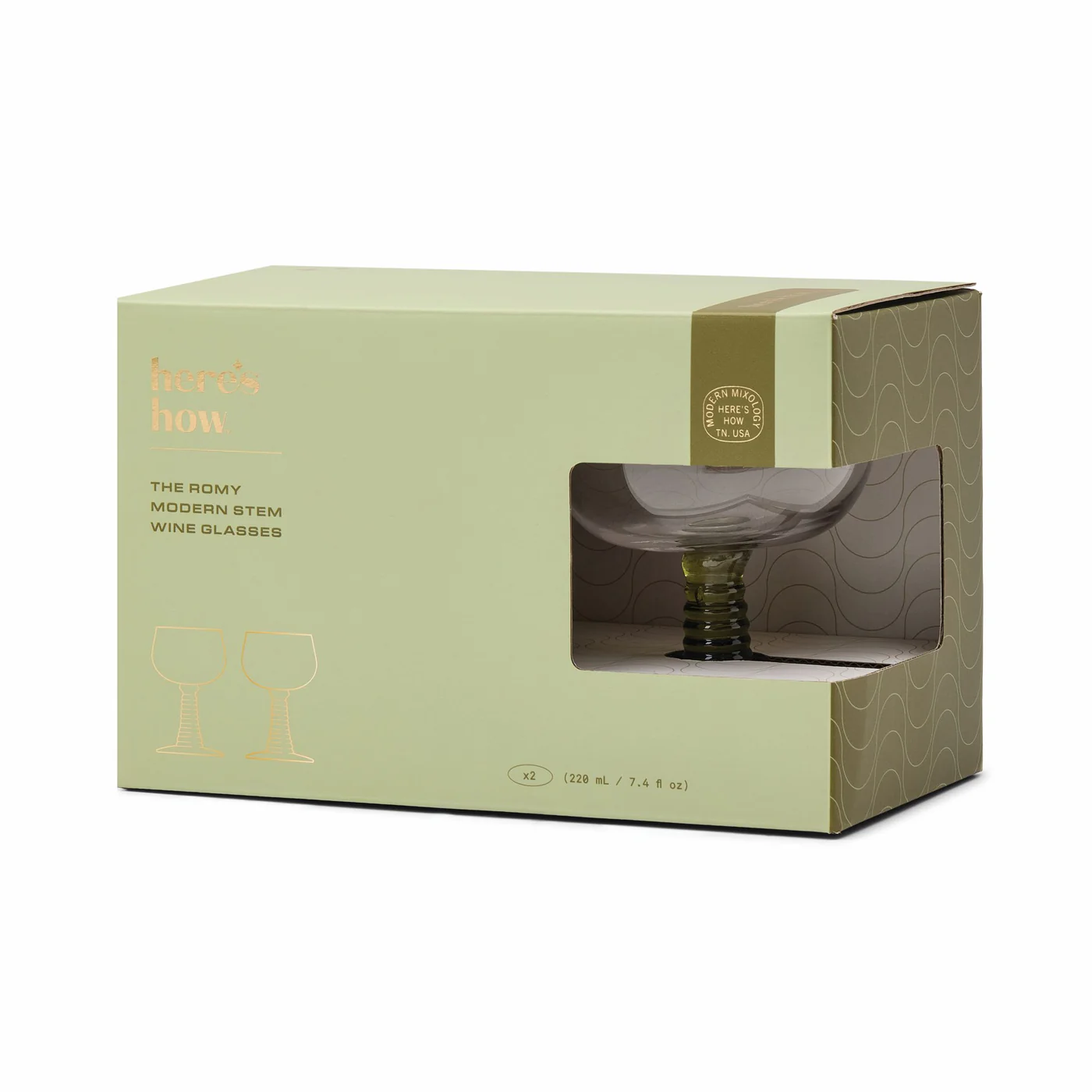 The Romy Wine Glasses - Olive (Set of 2)