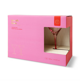 The Olive Martini Glass - Blush + Cherry (set of 2)