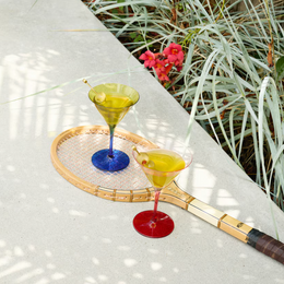 The Olive Martini Glass - Blush + Cherry (set of 2)