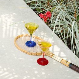 The Olive Martini Glass - Olive + Cobalt (set of 2)