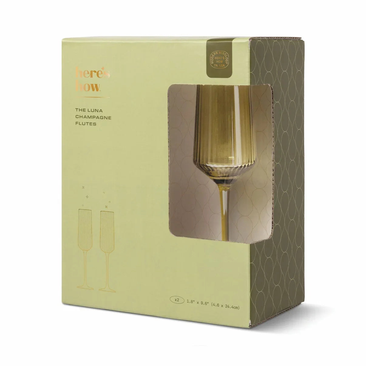 The Luna Champagne Flutes - Olive - set of 2