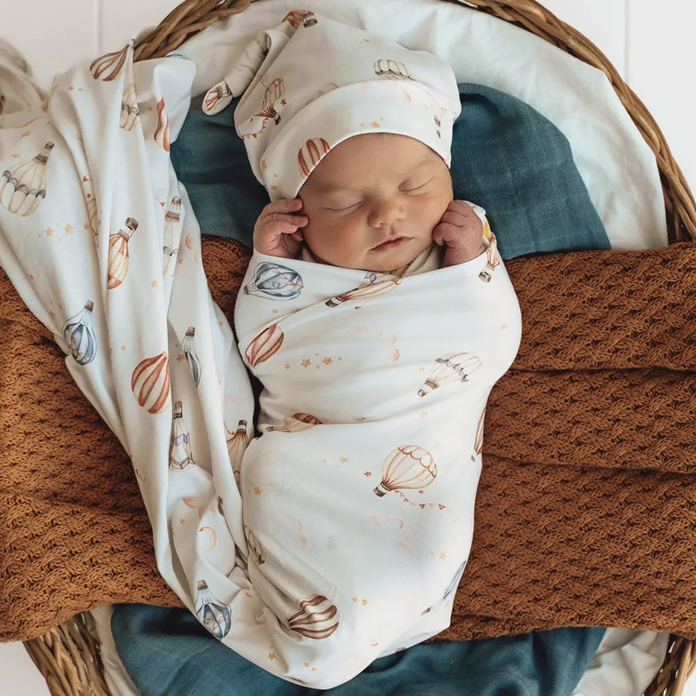 Up & Away Jersey Wrap & Beanie Set
